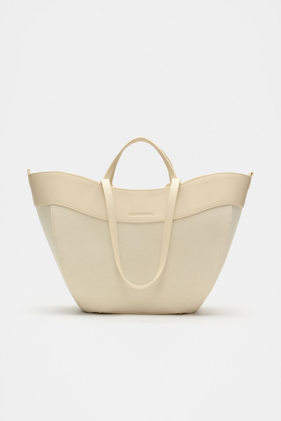 Textured Curved Tote  Light Marzipan