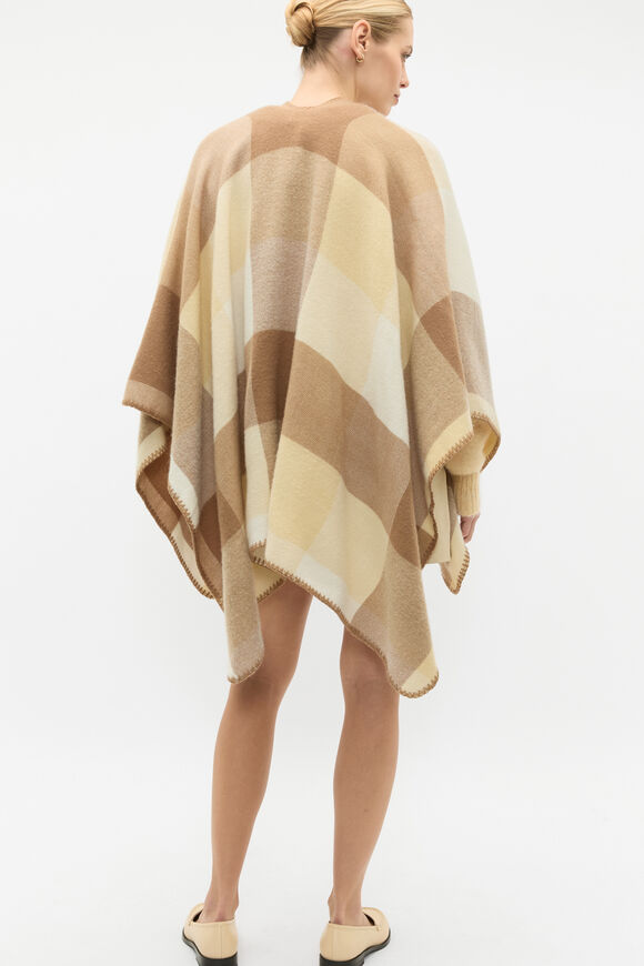 Check Poncho  Amaretto Check  hi-res