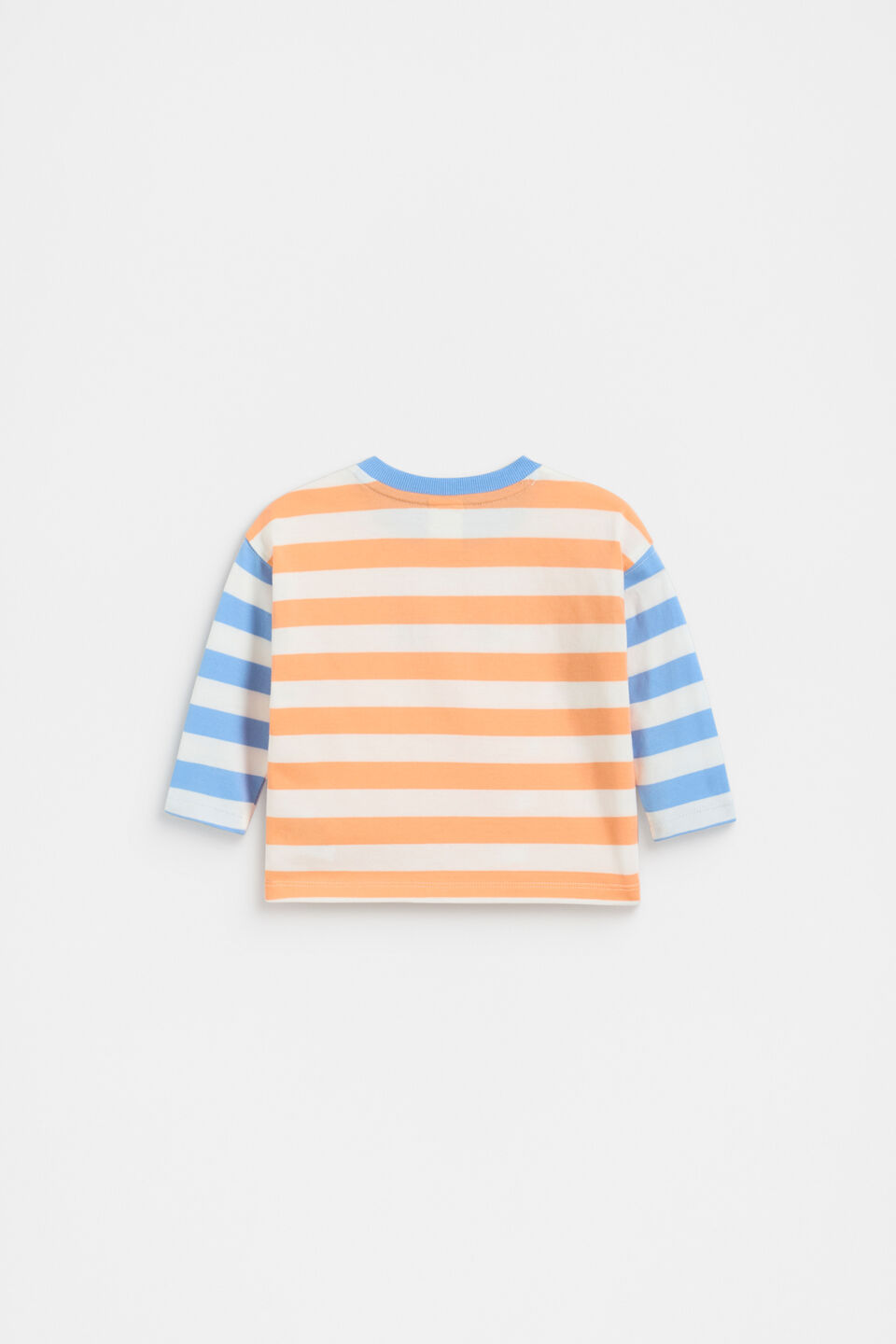 Long Sleeve Stripe Logo Tee  Apricot