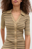 Crepe Knit Stripe Dress  Rye Stripe  hi-res