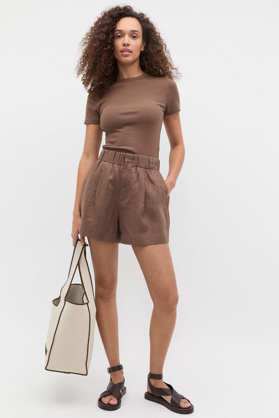 Core Australian Cotton Rib Tee  Pinecone