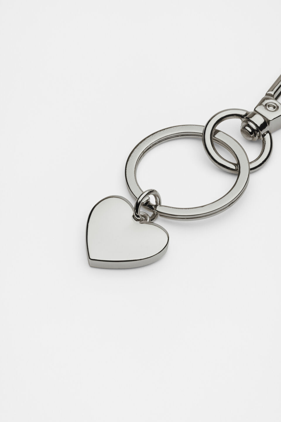Silver Initials Keyring  Heart