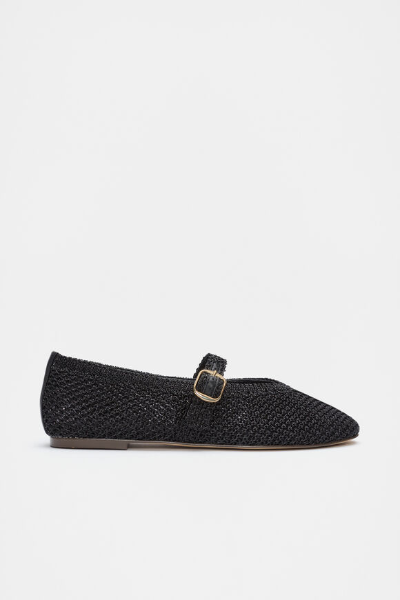 Mara Crochet Ballet Flat  Black  hi-res