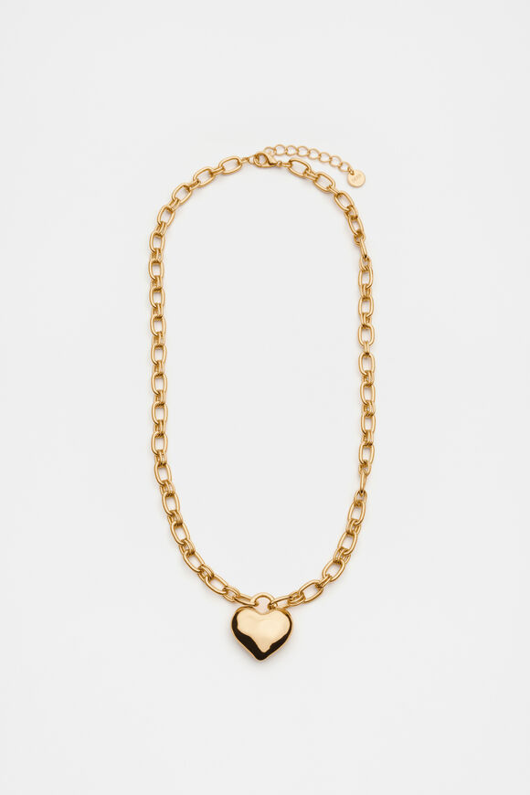Heart Pendant Necklace  Gold  hi-res