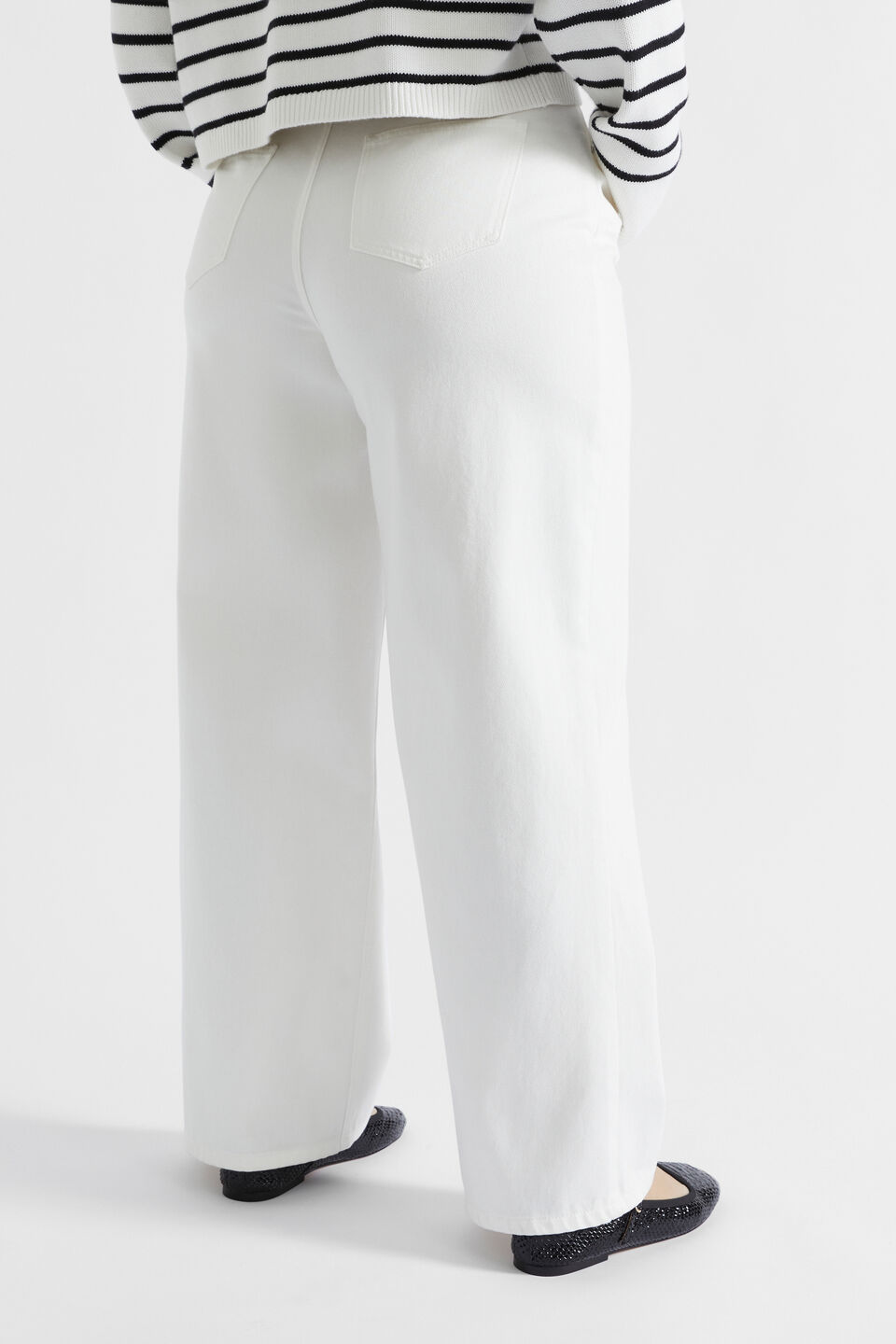 Pinch Waist Baggy Wide Leg Jean  Cloud Cream