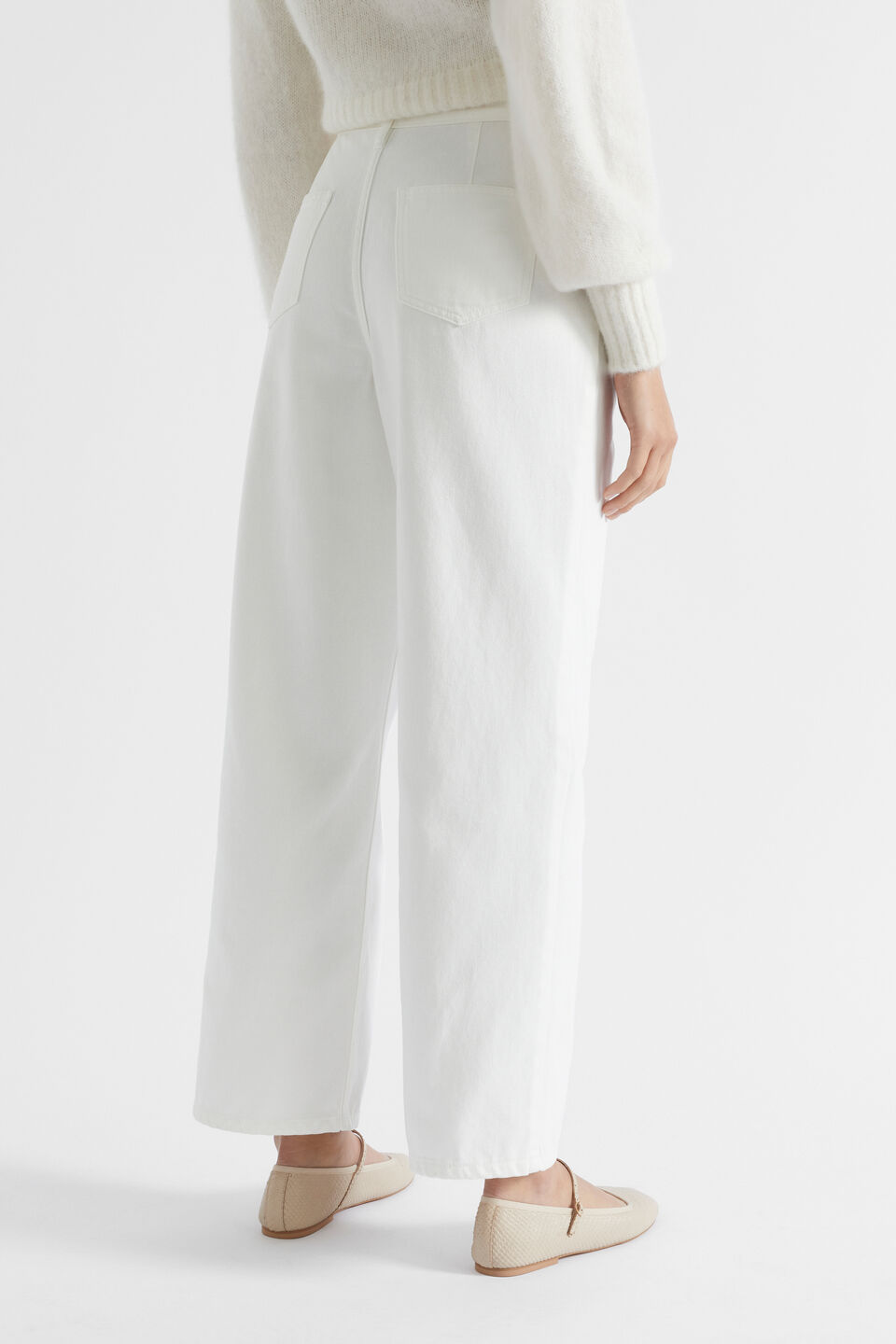 Pinch Waist Baggy Wide Leg Jean  Cloud Cream