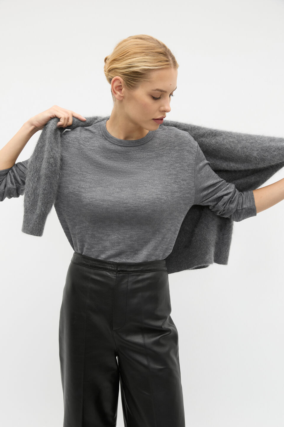 Supersoft Long Sleeve Top  Charcoal Grey Marle