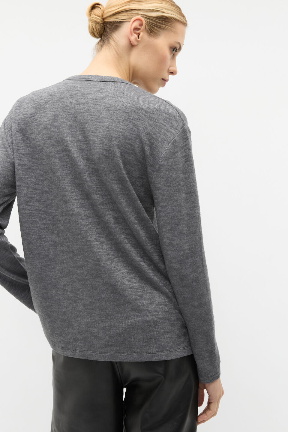 Supersoft Long Sleeve Top  Charcoal Grey Marle