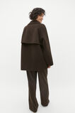 Wool Blend Raglan Sleeve Coat  Dark Espresso  hi-res
