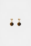 Stone Round Drop Earring  Gold  hi-res