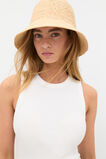 Short Brim Raffia Bucket Hat  Natural  hi-res