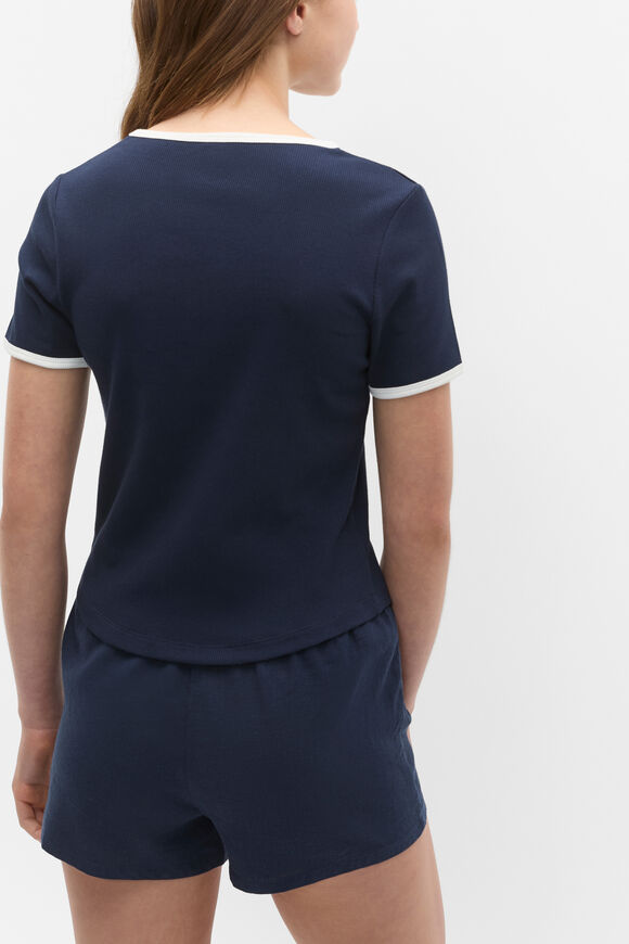 Contrast Bind Logo Tee  New Navy  hi-res