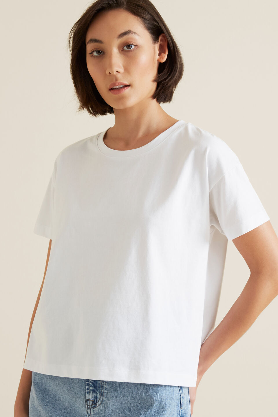 Boxy Split Hem Tee  