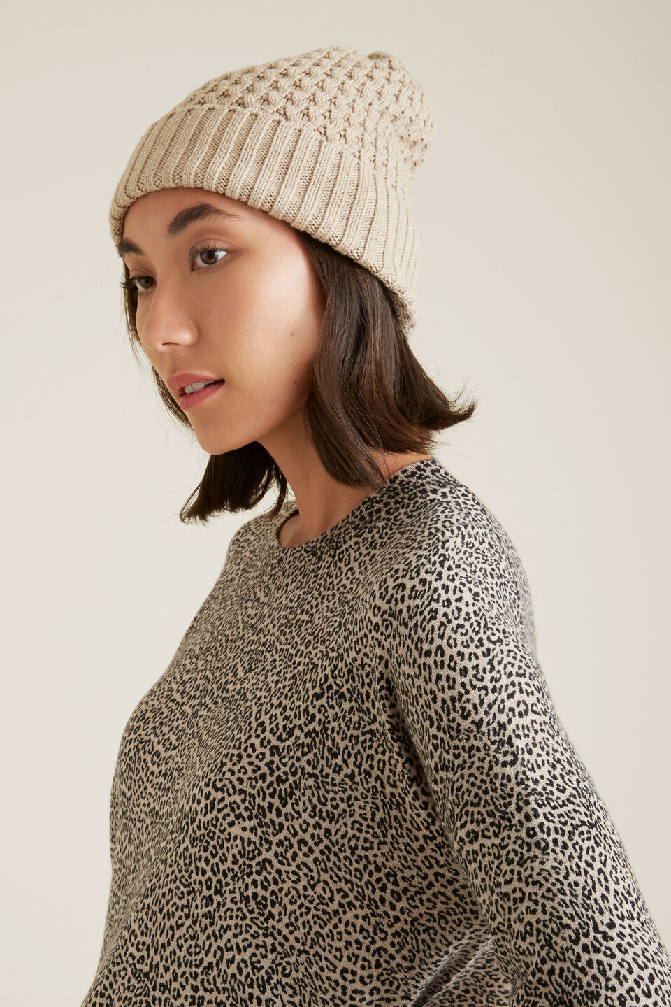 Honeycomb Knit Beanie  