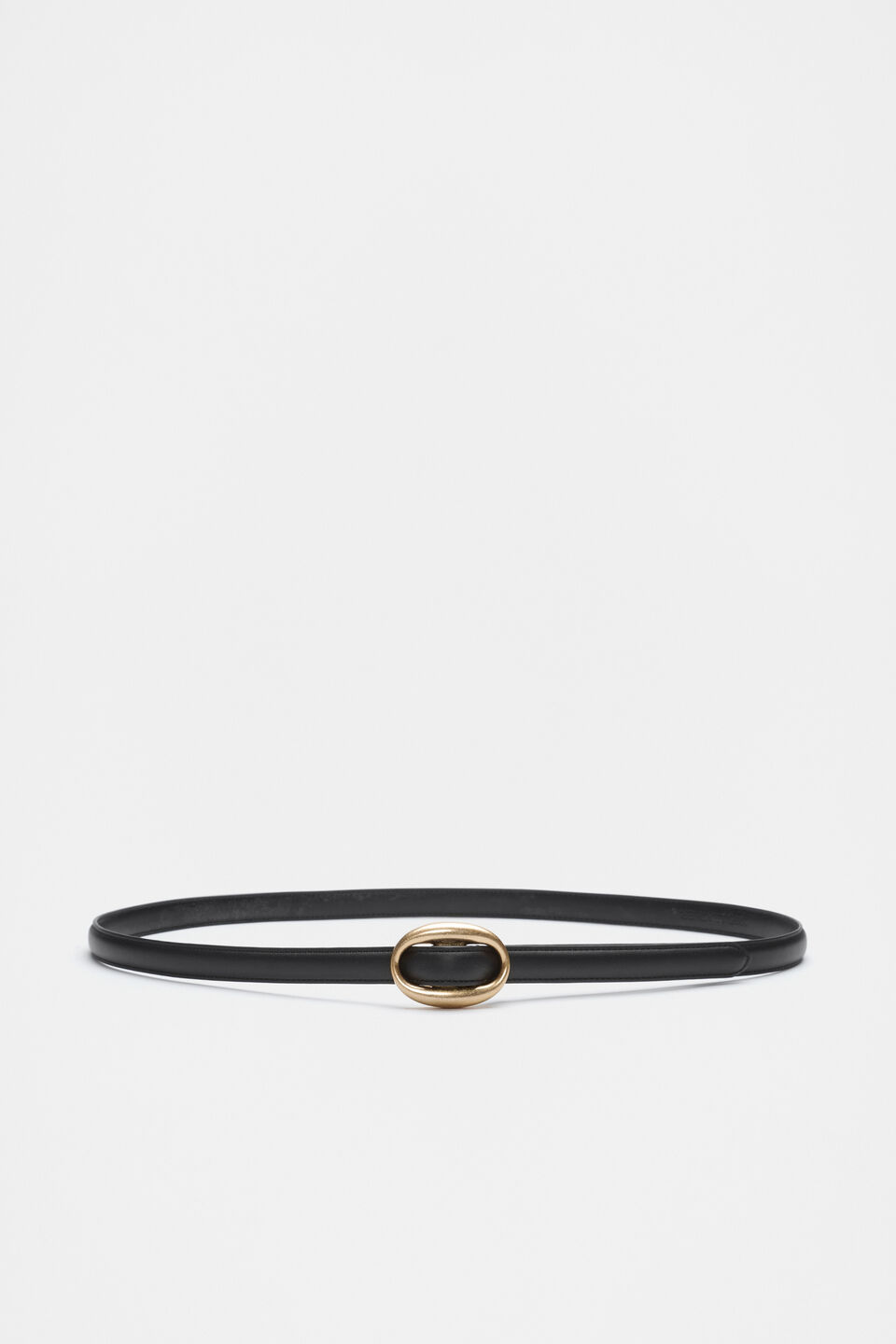 Carmen Oval Buckle Belt  Black Gold