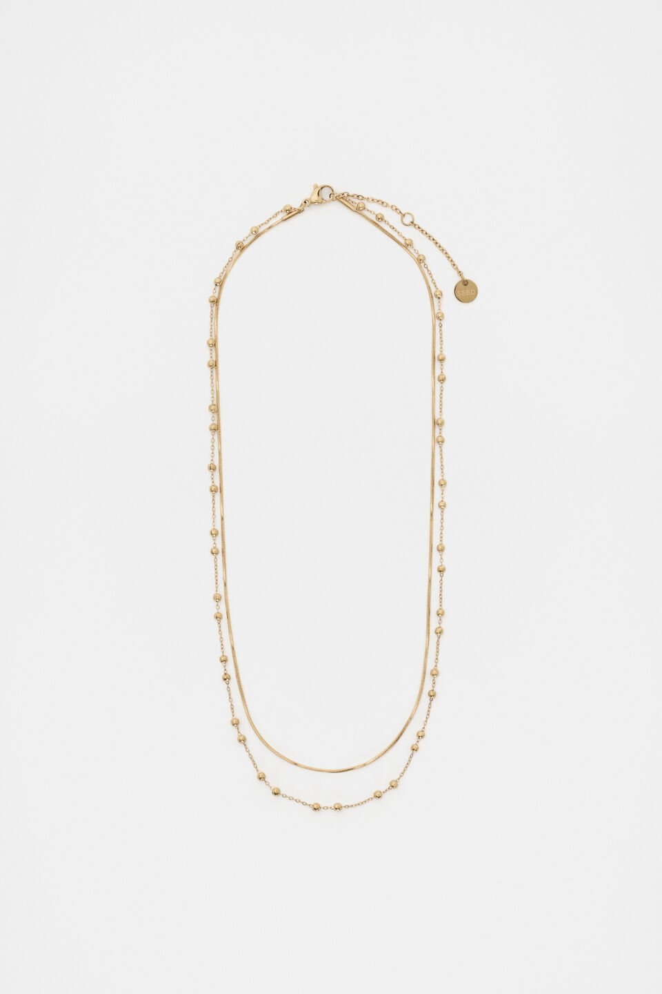 Waterproof Double Chain Necklace  Gold