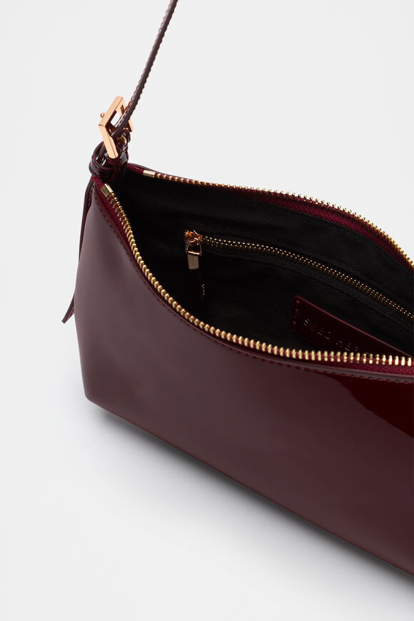 Coated Shoulder Bag  Dark Plum  hi-res