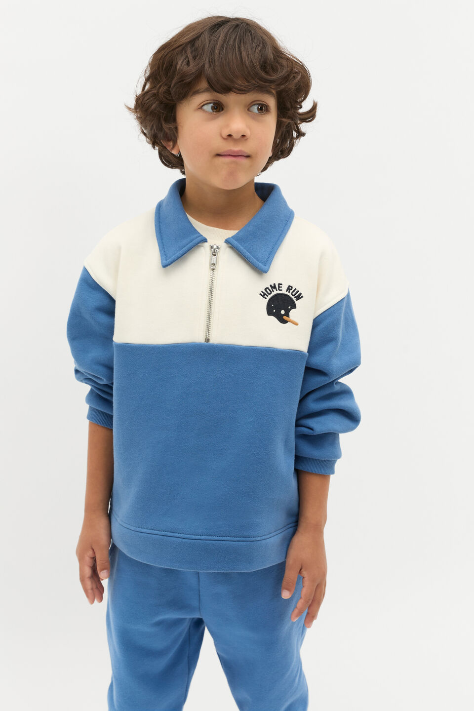 Zip Rugby Sweat  Moody Blue