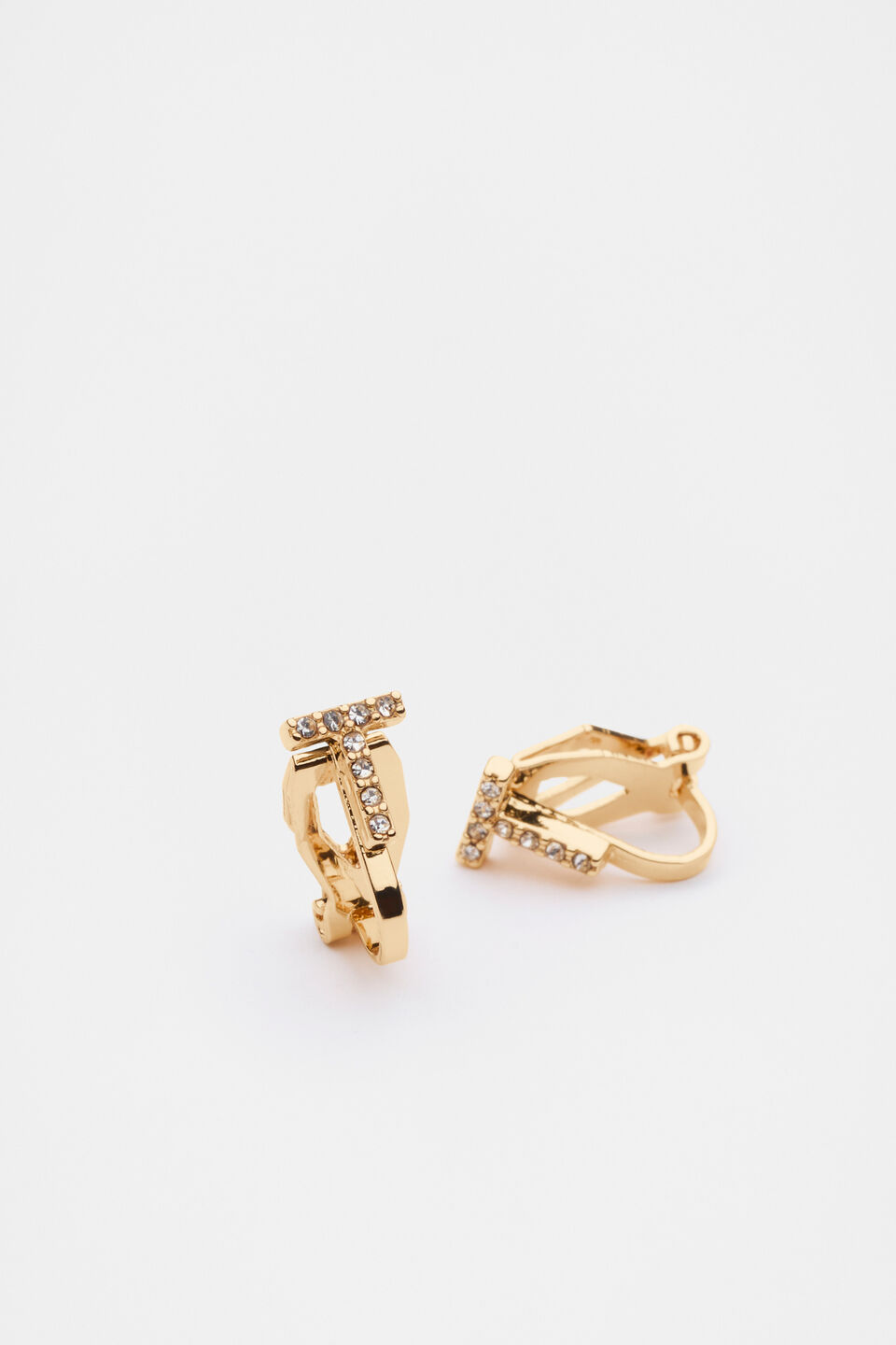 Initial Clip On Earings  T