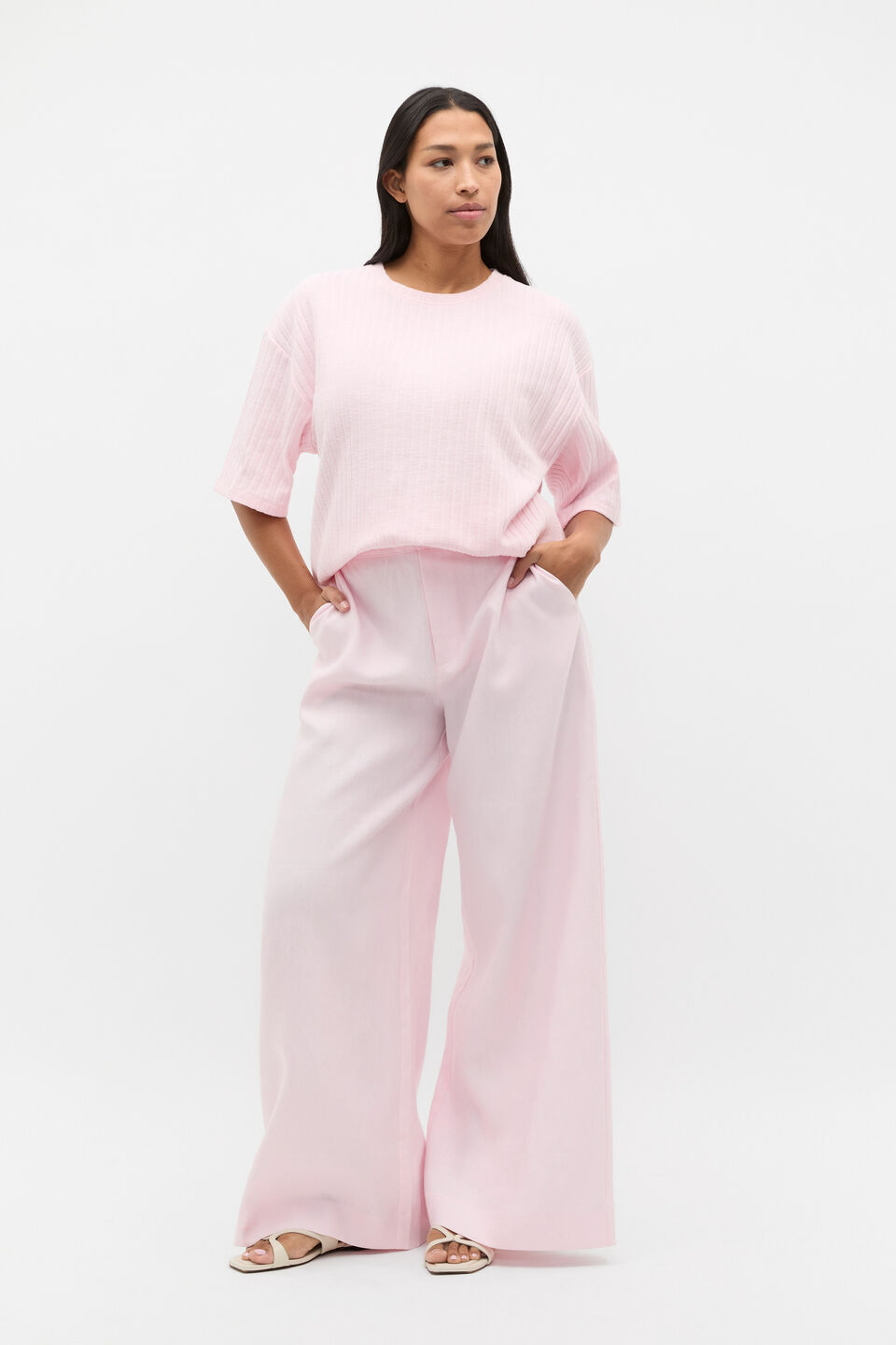 Textured Longline Boxy Tee  Primrose Twist