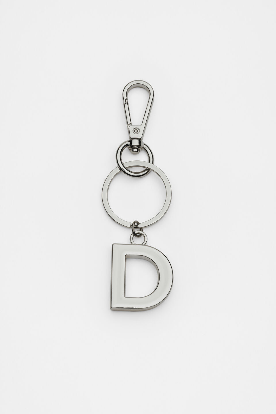 Silver Initials Keyring  D