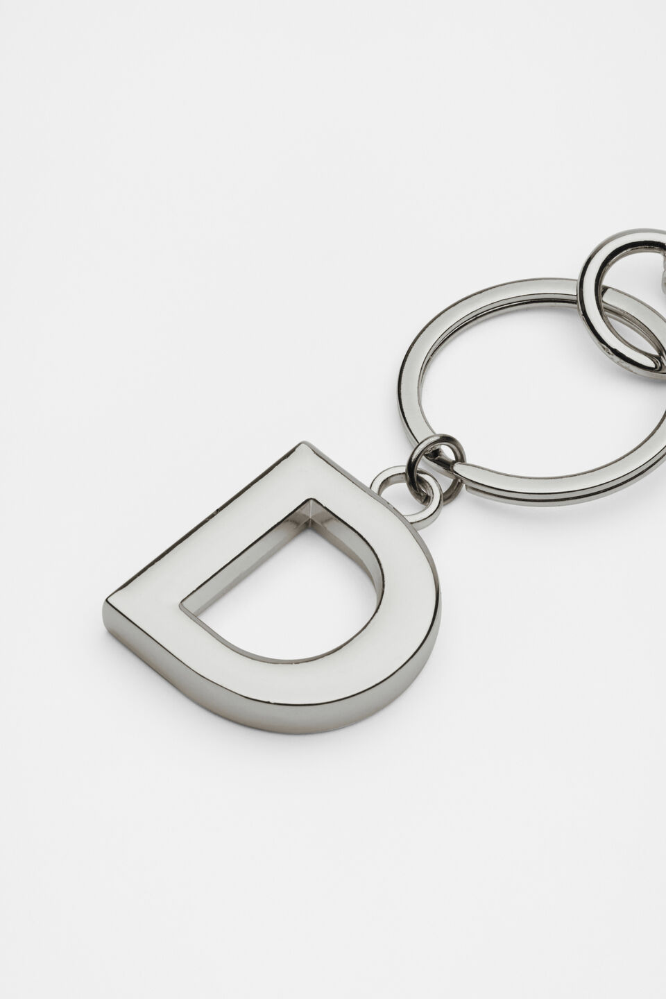 Silver Initials Keyring  D