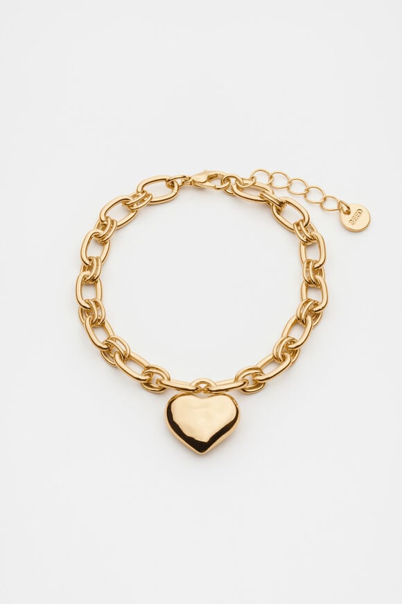 Heart Pendant Bracelet  Gold  hi-res
