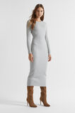 Rib Knit Crew Neck Dress  Silver Marle  hi-res