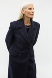 Wool Blend Double Breasted Coat  Twilight Blue  hi-res