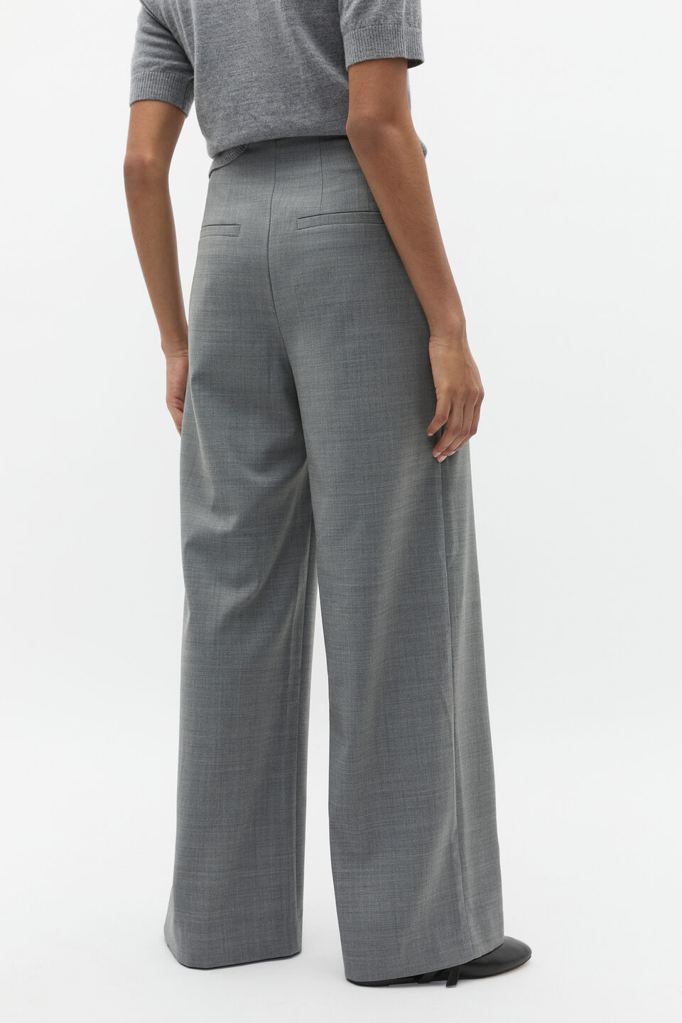 Crossdye Pleat Suit Pant  Wolf Crossdye