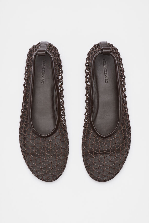 Parker Open Weave Ballet Flat  Chocolate  hi-res
