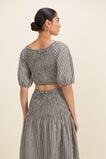 Gingham Twist Front Crop Top  Neutral Gingham  hi-res