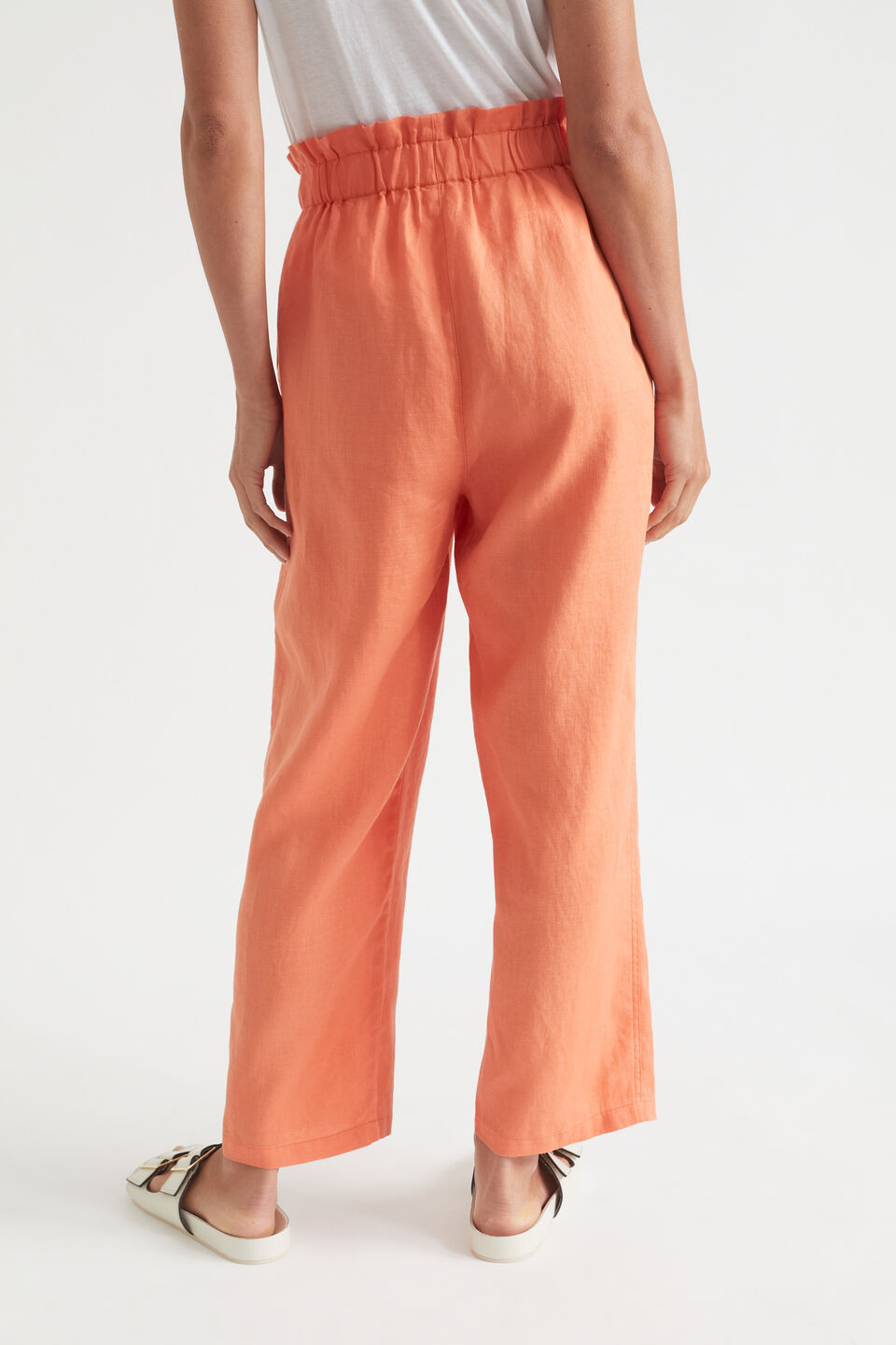 Core Linen Paperbag Pant  Orange Spritz
