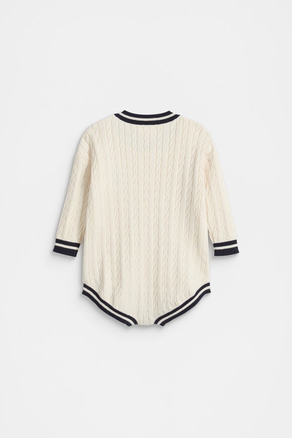 Heritage Cable Knit Onesie  Coconut Cream  hi-res