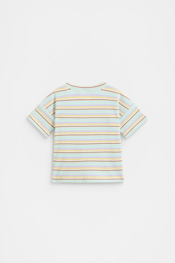 Stripe Rib Logo Tee  Multi  hi-res