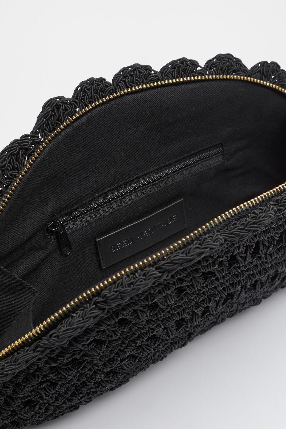 Crochet Lace Clutch  Black