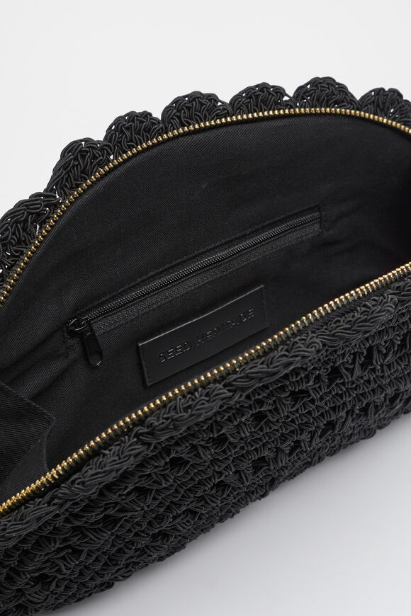 Crochet Lace Clutch  Black  hi-res