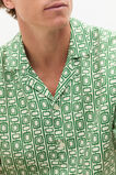 SS Geo Print Lin Shirt  Pea Green  hi-res