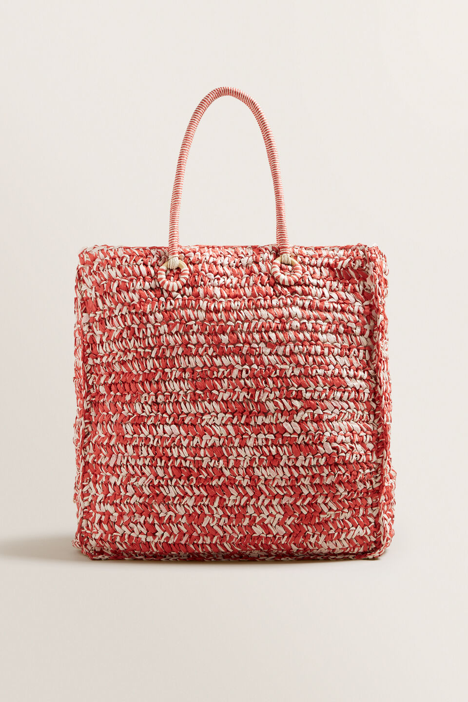 Two Tone Straw Tote  