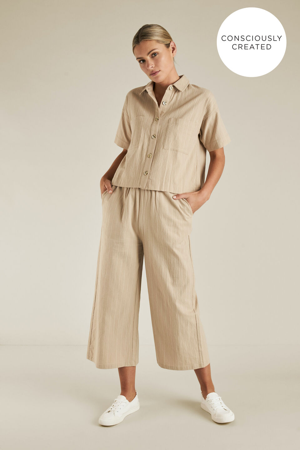 Sustainable Stripe Crop Shirt  