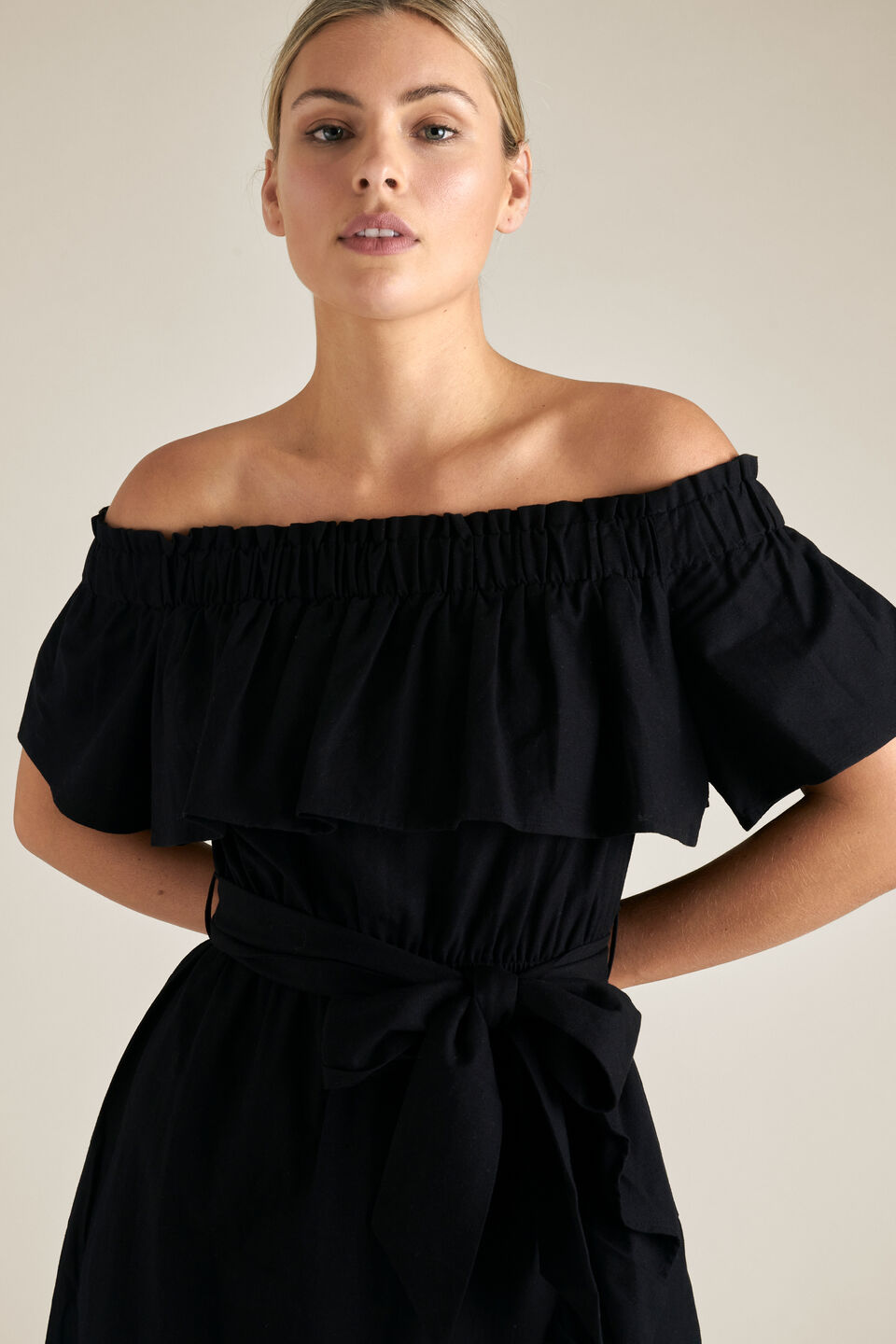Off Shoulder Frill Dress  