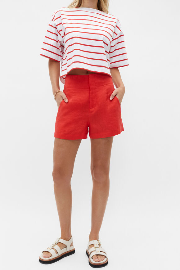 Core Linen Waisted Short  Strawberry Red  hi-res