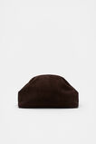 Suede Leather Rounded Clutch  Dark Espresso Suede  hi-res