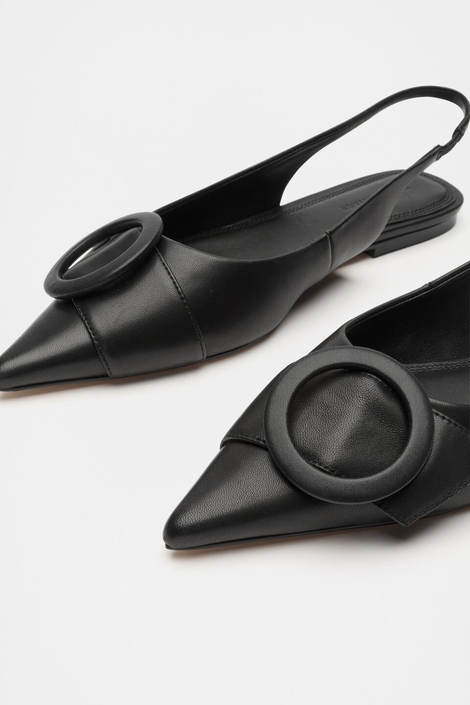 Ren Circle Buckle Slingback  Black