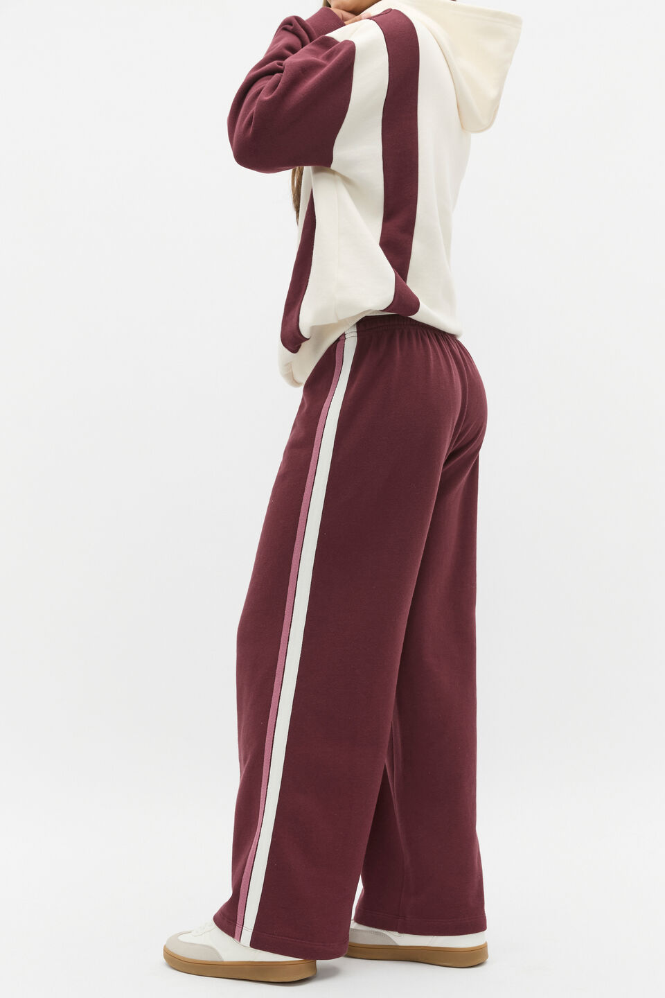Side Stripe Track Pant  Deep Berry