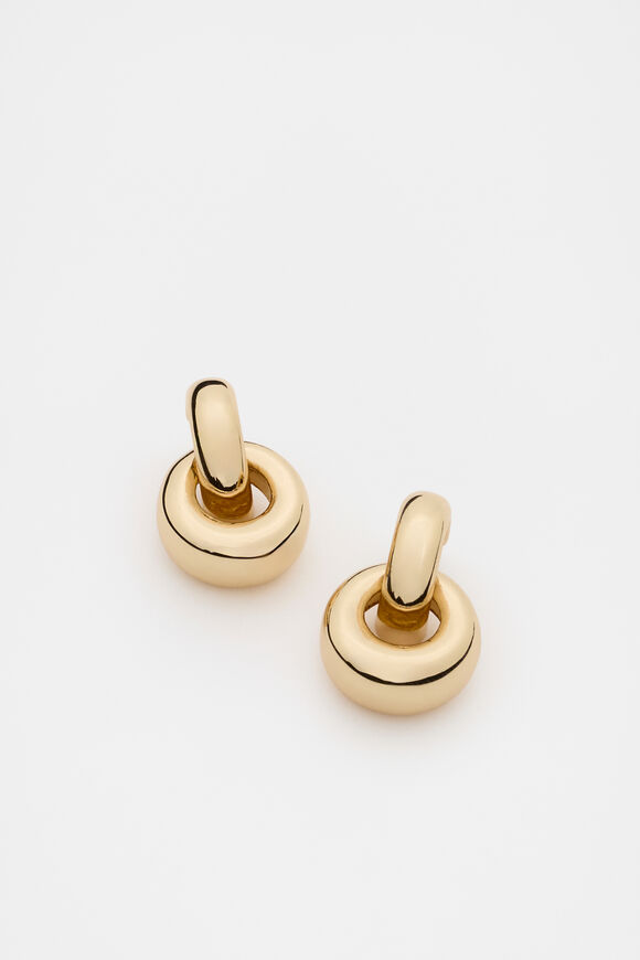 Round Drop Hoop  Gold  hi-res