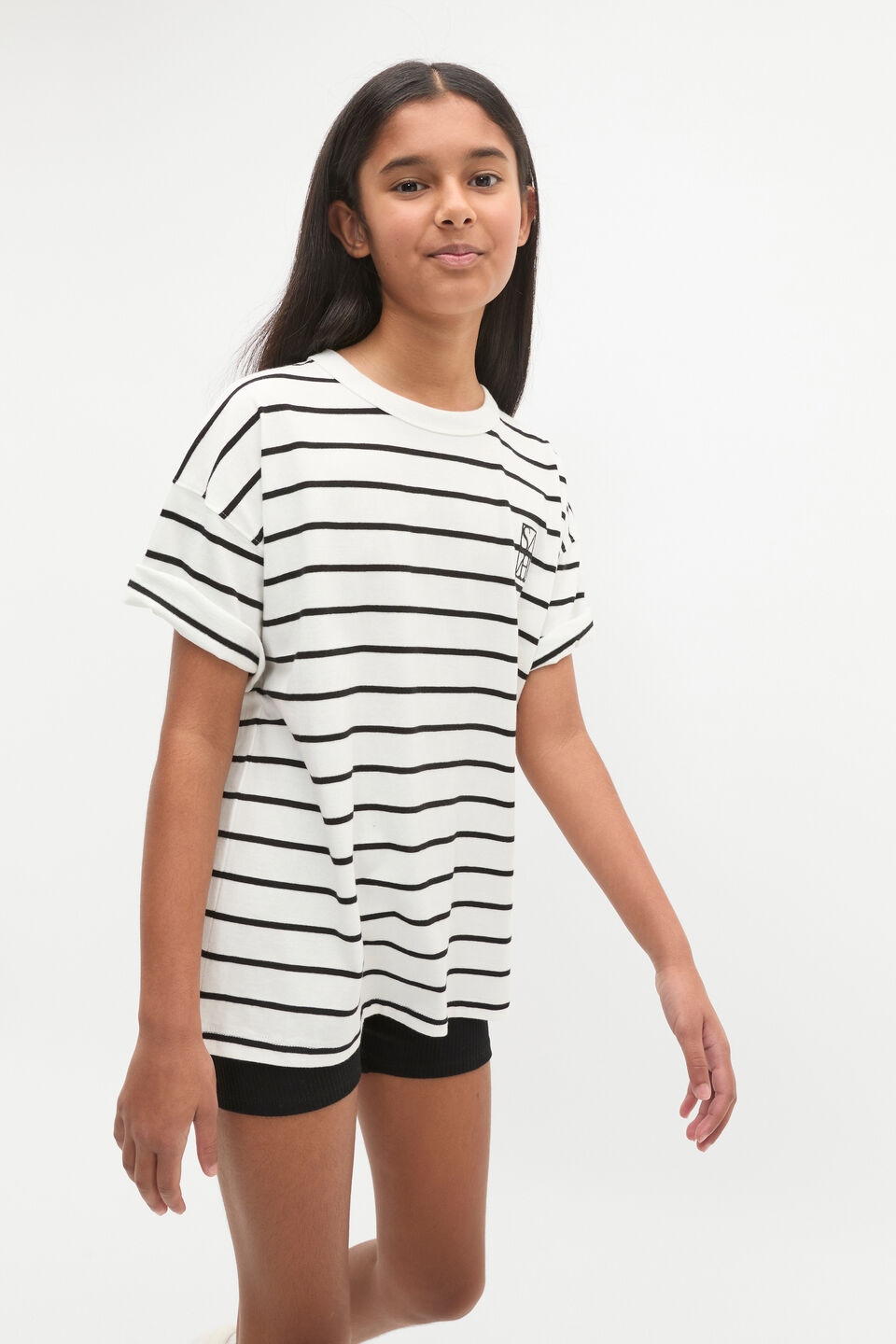 Oversized Logo Tee  Canvas Stripe