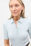 Rib Half Placket Polo Top  Bluebell  hi-res