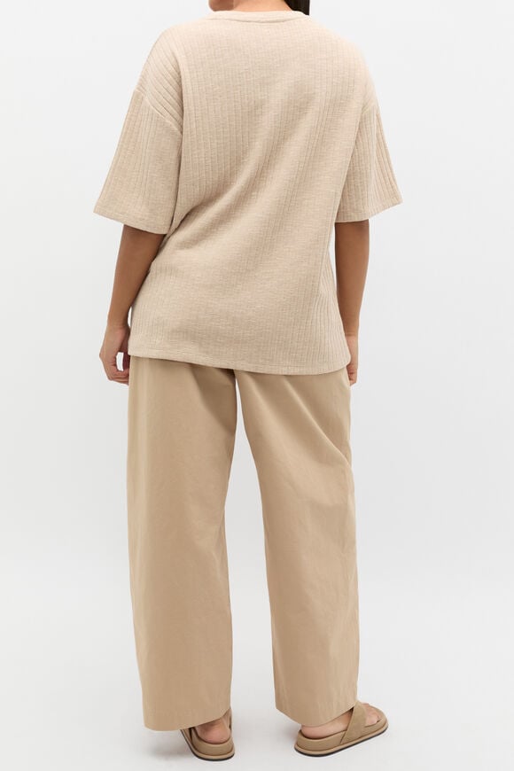 Textured Longline Boxy Tee  Iced Latte Twist  hi-res