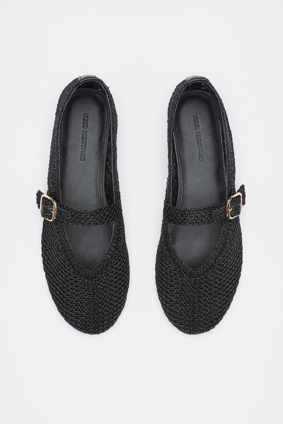 Mara Crochet Ballet Flat  Black  hi-res